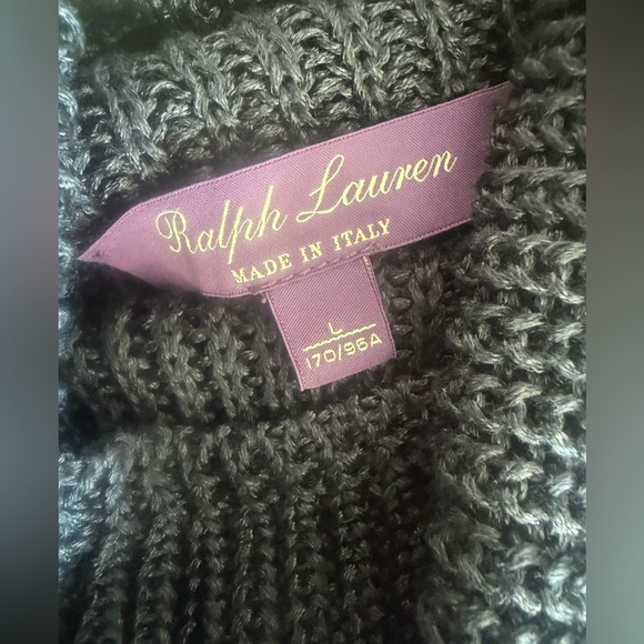 Ralph Lauren Purple Label Linen Silk Turtleneck Cable Knit Sweater Sizel L - Picture 3 of 4